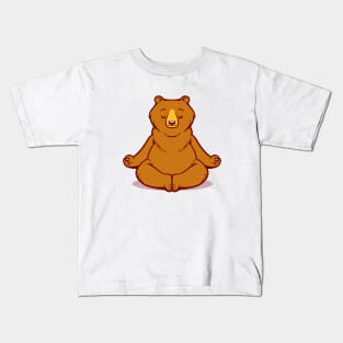 Bear Animals Meditation Zen Buddhism by Tobe Fonseca Kids T-Shirt